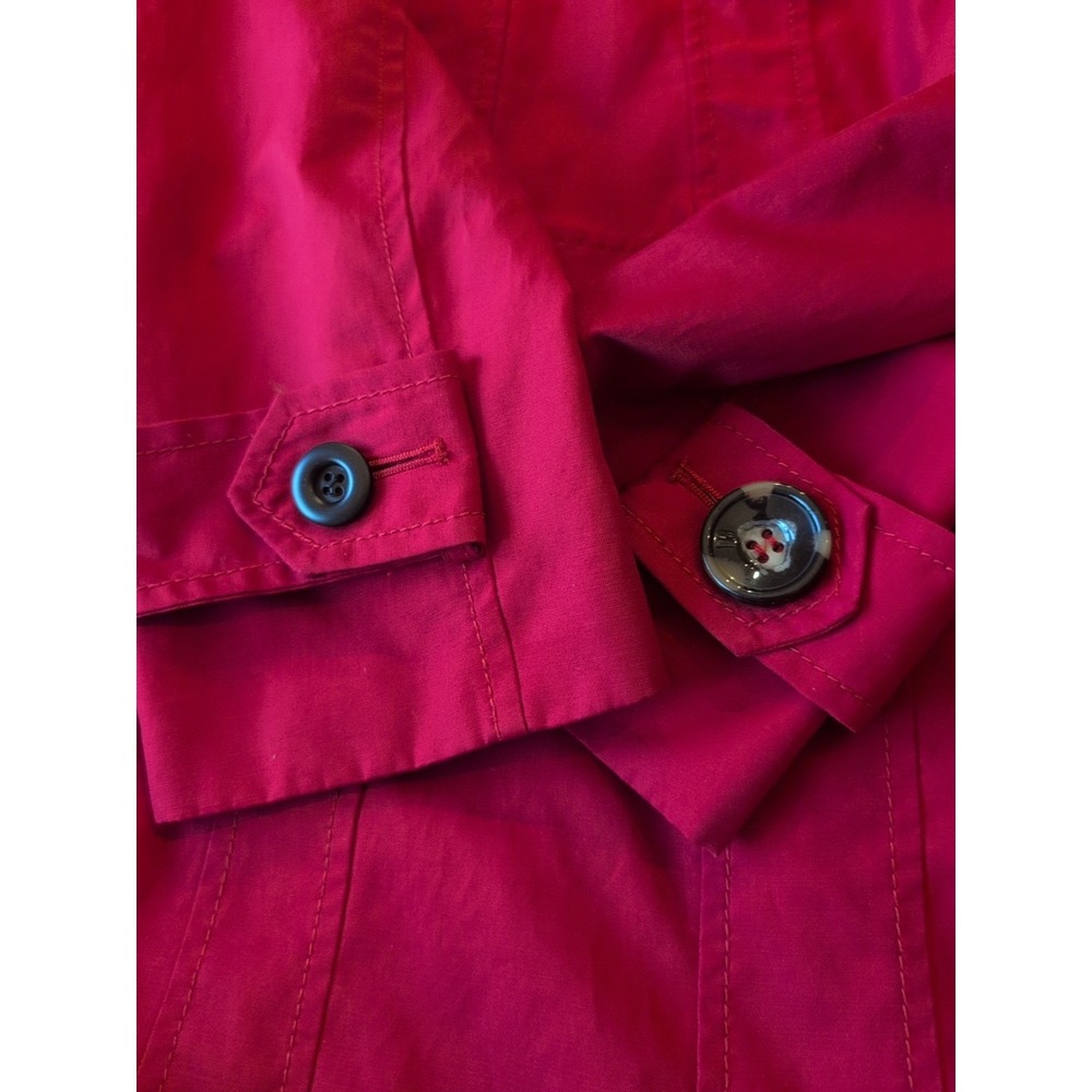 Jones New York Sport Women's XL Red Belted Double Breast Trench Coat Jacket - Picture 9 of 9